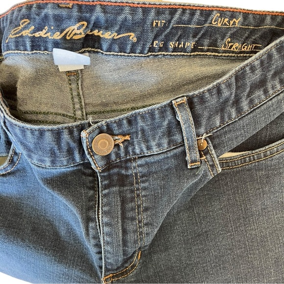 Eddie Bauer Curvy Straight Leg Specially Dyed Jeans Sz 12 - Picture 8 of 11